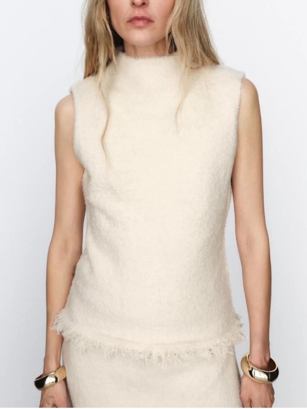 Zara | Fringed Knit Sleeveless Top NWT